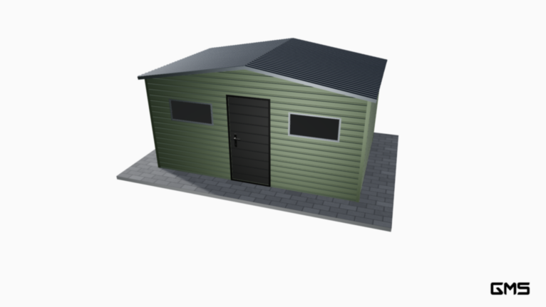 Căsuță de grădină PREMIUM BTX 4.5x3 m cu acoperiș în două ape