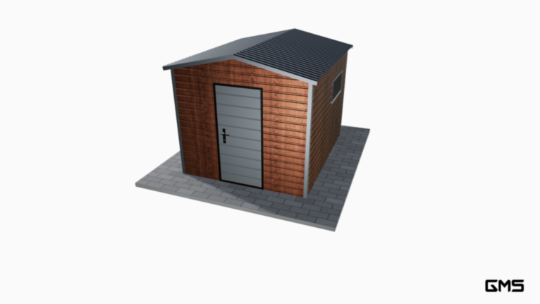 Căsuță de grădină PREMIUM Imitatie lemn 2.5x3 m cu acoperiș în două ape