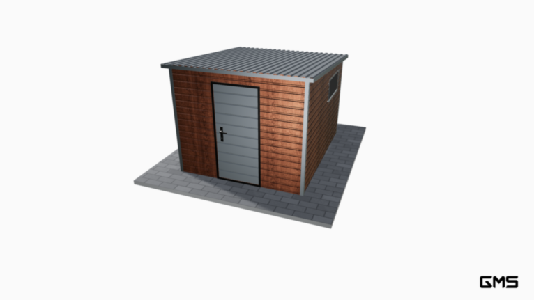 Căsuță de grădină PREMIUM Imitatie lemn 2.5x3 m cu pantă în spate
