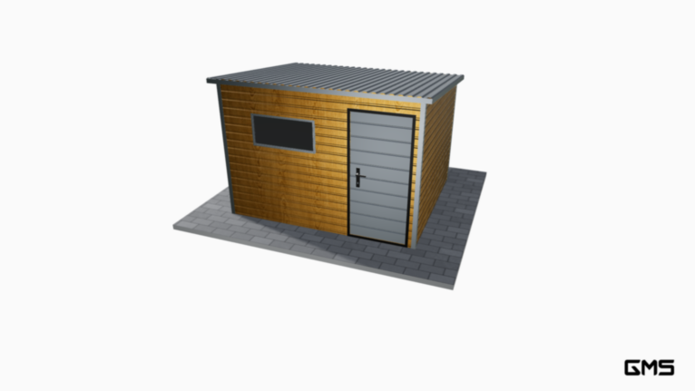 Căsuță de grădină PREMIUM Imitatie lemn 3x2.5 m cu pantă în spate