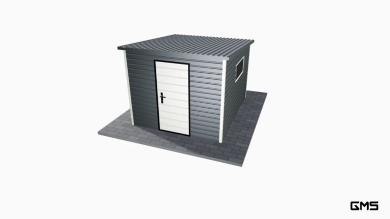 Căsuță de grădină PREMIUM RAL 2.5x3 m cu pantă în spate