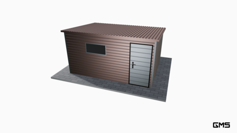 Căsuță de grădină PREMIUM RAL 4x3 m cu pantă în spate