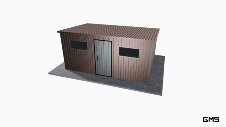 Căsuță de grădină RAL 4.5x3 m cu pantă în spate