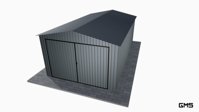 Garaj acrilic BTX 3.5x6 m cu acoperiș în două ape