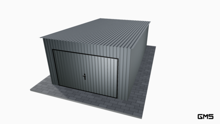 Garaj acrilic BTX 3.5x6 m cu panta spre spate / poartă basculantă