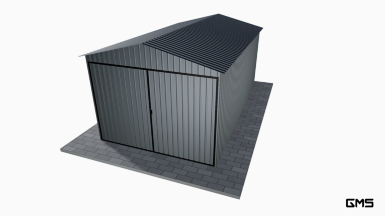 Garaj acrilic BTX 3x5 m cu acoperiș în două ape