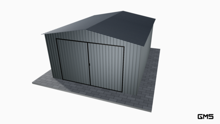 Garaj acrilic BTX 4x5 m cu acoperiș în două ape