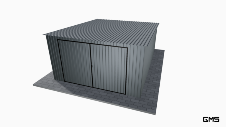 Garaj acrilic BTX 4x5 m cu panta spre spate