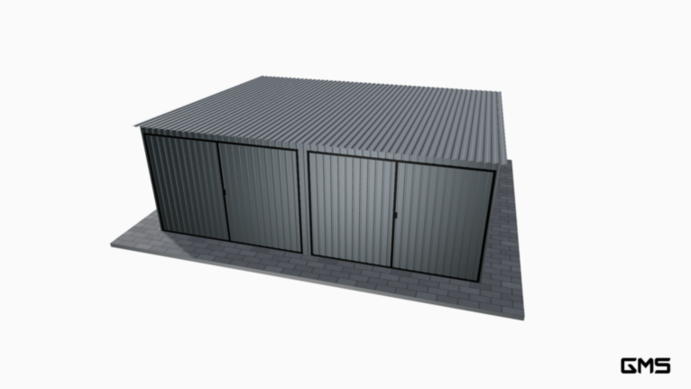 Garaj acrilic BTX 6x5 m cu panta spre spate