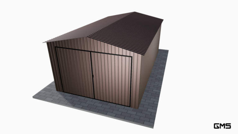 Garaj acrilic RAL 3.5x6 m cu acoperiș în două ape