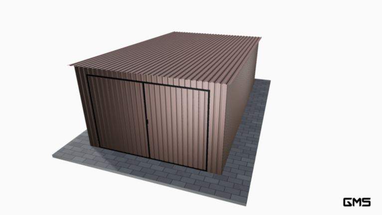 Garaj acrilic RAL 3.5x6 m cu panta spre spate