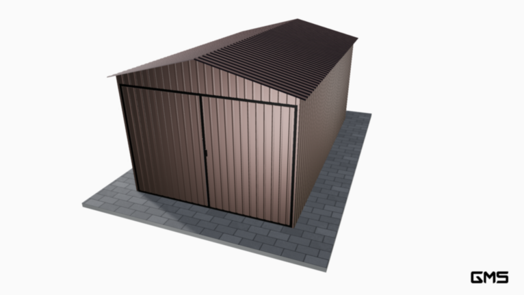 Garaj acrilic RAL 3x5 m cu acoperiș în două ape