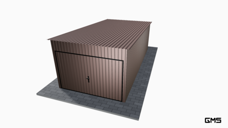 Garaj acrilic RAL 3x6 m cu panta spre spate / poartă basculantă
