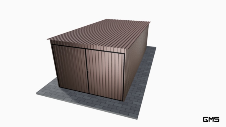 Garaj acrilic RAL 3x6 m cu panta spre spate