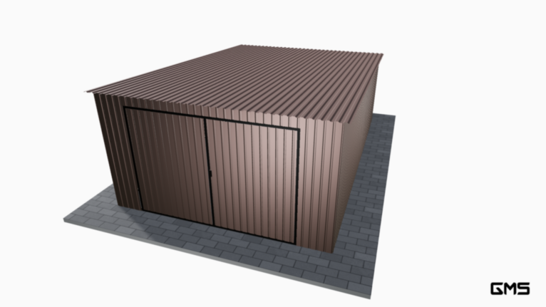 Garaj acrilic RAL 4x6 m cu panta spre spate