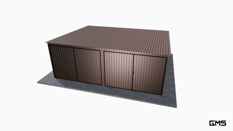 Garaj acrilic RAL 6x5 m cu panta spre spate