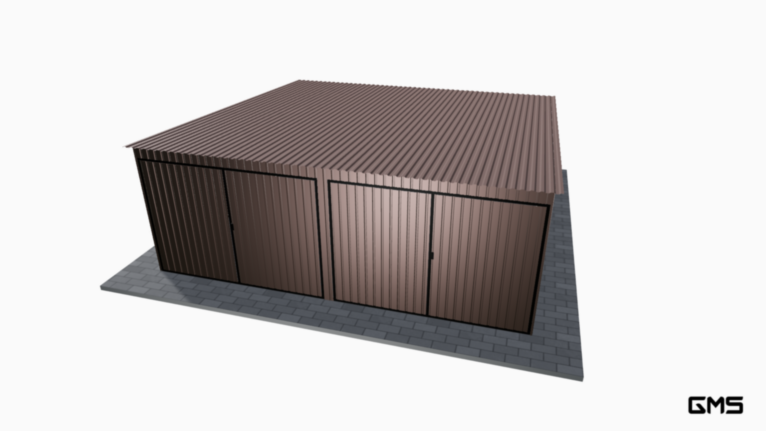 Garaj acrilic RAL 6x6 m cu panta spre spate