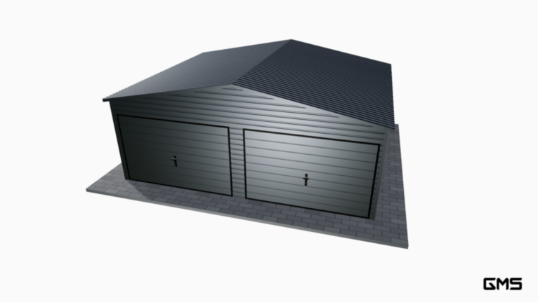 Garaj Premium RAL 6x5 m cu acoperiș în două ape