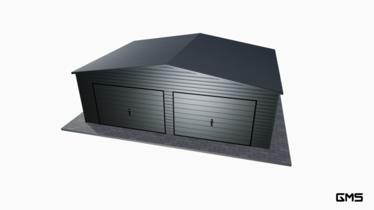 Garaj Premium RAL 7x5 m cu acoperiș în două ape