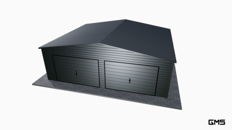 Garaj Premium RAL 7x6 m cu acoperiș în două ape