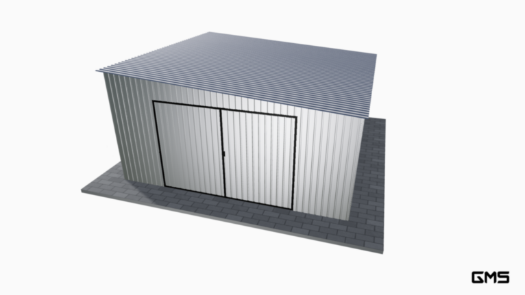Garaj din tablă 5x5 m cu panta spre dreapta