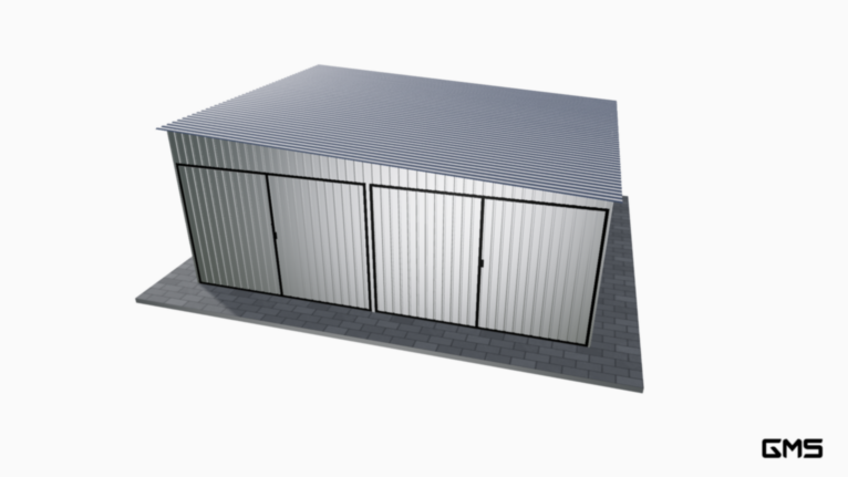 Garaj din tablă 6x5 m cu panta spre dreapta