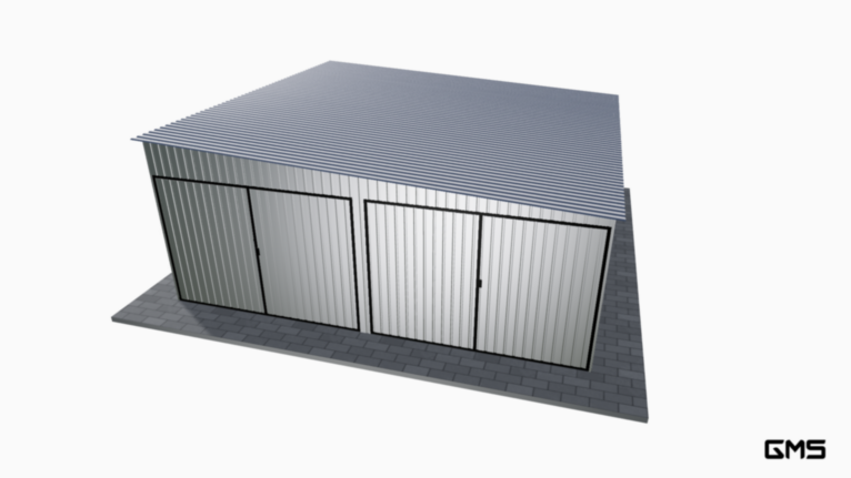 Garaj din tablă 6x6 m cu panta spre dreapta